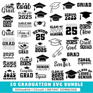 Lot de 50 SVG pour l'obtention du diplôme, SVG diplômé, SVG bravo pour diplômé, promotion de la promotion, SVG escouade des diplômés, SVG heureux d'avoir été diplômé, SVG tshirt de remise des diplômes