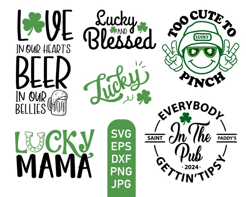 Saint Patrick's Day SVG, Mega Bundle SVG de la Saint-Patrick, SVG de la Saint-Patrick, chance svg, svg trèfle, Shamrock Svg, svg irlandais, Cricut image 1