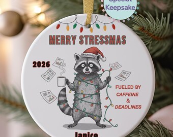 Adorno navideño personalizado para intercambio de regalos de oficina, adorno divertido para compañeros de trabajo, regalo de oficina, adorno de agradecimiento para el personal de oficina.