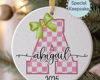 Personalized Letter Name Ornament For Girl Ornament Gift Alphabet Letter Initial Christmas Ornament 2025 Ornament For Granddaughter Ornament