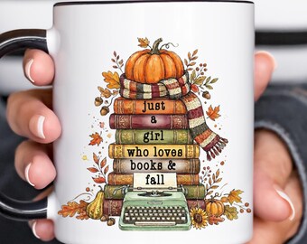 Personalized Book Lover Gift For Fall Lover Bookish Gift For Reader Coffee Cup For Fall Lover Autumn Gifts For Coworker Girl Who Loves Books