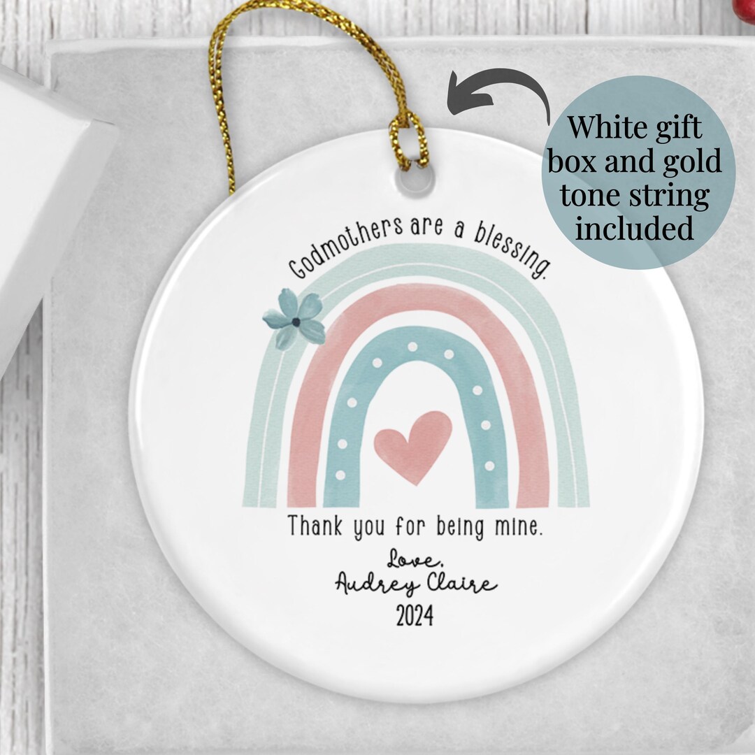 Godparents Are A Blessing Thank You For Being Mine, Marble Look Christ Wreath Gift Idea Godparent Appreciation Legacy Babys First 364495131