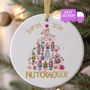 Personalized Nutcracker Ornament Gift, Nutcracker Ballerina Christmas Tree Ornament, Gift For Ballerina, Sugar Plum Fairy Ornament With Name