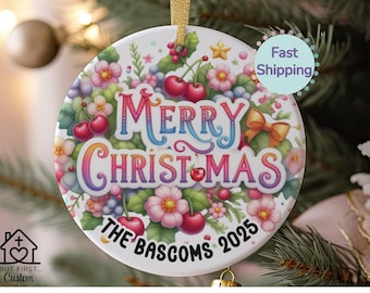 Adorno navideño personalizado, regalo para amigos, vecinos, ideas de regalo, recuerdos de amistad, adorno navideño tropical, adorno floral.