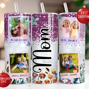 Personalized Mom Photo Tumbler, Mother&#39;s Day Gift for Mom From Kids, Mom Travel Mug with Pictures, Photo Tumbler Christmas Gift For Mom