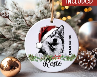 Personalized Pomsky Ornament For Pomsky Owner Custom Pomsky Picture Ornament With Name Christmas Pomsky Gift Idea Gift For Pomsky Lover