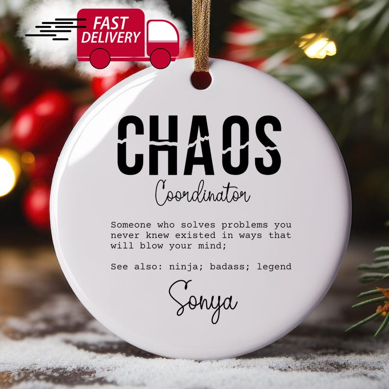 Gift for Teacher Ornament, Gift for Coworker, Chaos Coordinator