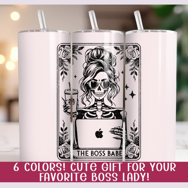 Personalized Boss Babe Tumbler, Tarot Card Tumbler Gift For Female Boss, Tarot Card Boss Babe Cup, Gift For Boss Lady Boss Appreciation Gift