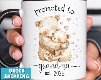 Custom Promoted To Grandma Mug Mothers Day Gift For New Grandma Pregnancy Announcement Personalized New Grandmother Coffee Cup For Grandmom