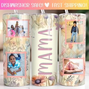 Personalized Mama Gifts Tumbler With Photos, Personalized Mama Tumbler Gift, Custom Mama Travel Mug, Mother&#39;s Day Gift For Mama From Kids