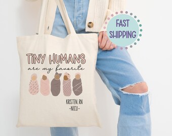 Bolsa de mano personalizada para enfermera de la UCIN. Idea de regalo personalizada para enfermera de la UCIN con nombre para la bolsa de mano del departamento de la UCIN. Regalo de agradecimiento para la enfermera del paciente.