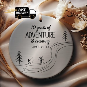 Personalized Anniversary Gift, Custom 10th Wedding Anniversary Gift For Her, Couple 10 Year Anniversary Ornament Tenth Year Anniversary Gift