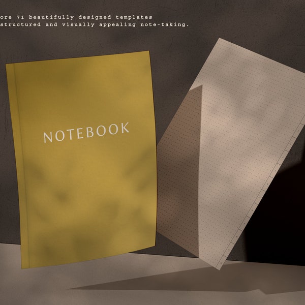 Cuaderno Digital con 12 Pestañas, Páginas Coloridas, Cuaderno GoodNotes, Diseño Minimalista, Cuaderno Hiperenlazado, Cuaderno Académico