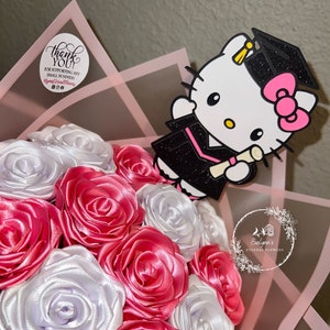 Graduation eternal rose bouquet, eternal flower bouquet, forever roses, roses, flowers, forever flowers, satin ribbon, graduation, birthday