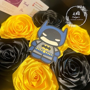 Batman ewiger Strauß, ewiger Blumenstrauß, Forever Rosen, Rosen, Blumen, Forever Flowers, Satinband.
