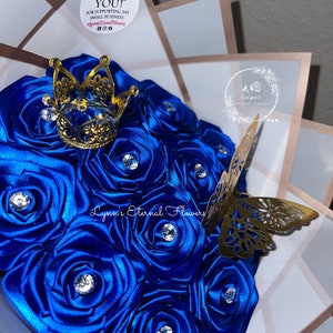 Eternal rose bouquet, eternal flower bouquet, forever roses, roses, flowers, forever flowers, satin ribbon, wedding, birthday, quinceañera