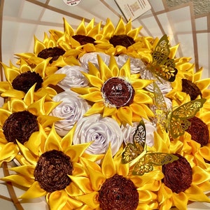 Eeuwig boeket zonnebloem en roos, zonnebloemen
