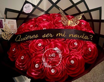 Eternal Rose Bouquet with pull out message, eternal bouquet, eternal flowers,forever flowers, proposal, wedding, birthday, anniversary