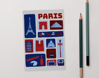 Cartolina di Parigi / Serie di francobolli da collezione / Francia