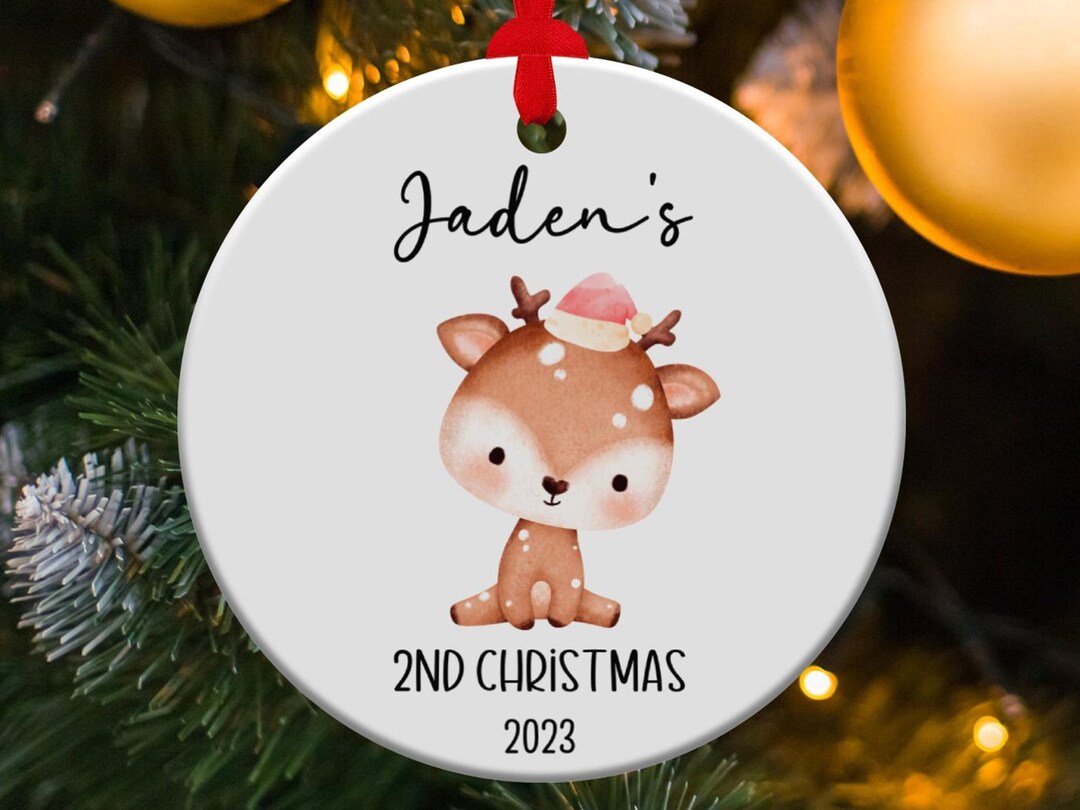 Personalized 2ND Christmas Ornament Boy, Custom Child My Second Xmas