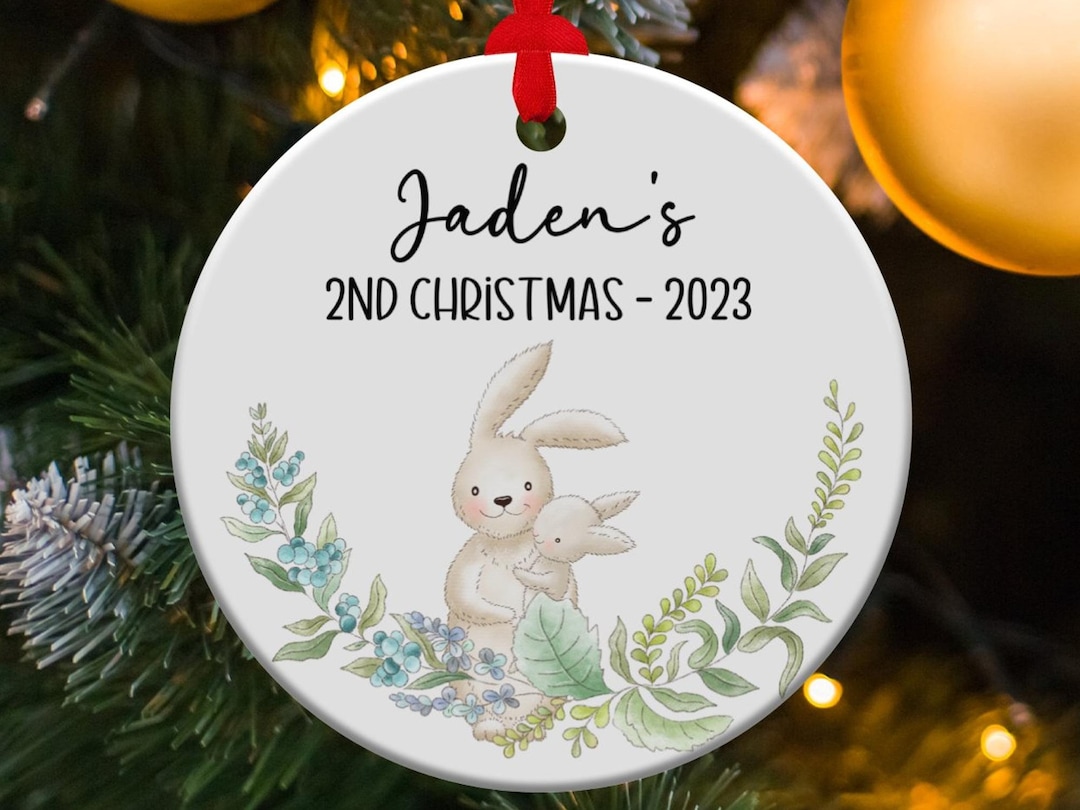 Babys personalized 2nd christmas ornament