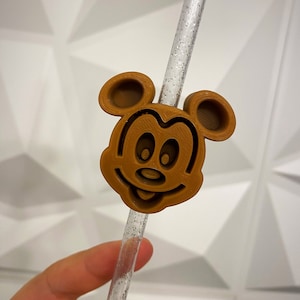 Custom theme park snacks mouse waffle straw topper