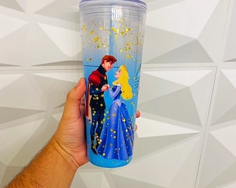 Customized Starbucks venti tumbler inspired by sleeping princess
