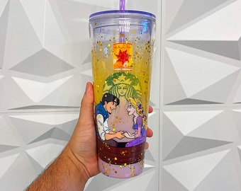 Customized Starbucks venti tumbler inspired by tangled princess