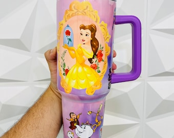 Aangepaste beker van 40 oz, geïnspireerd op Princess and Beast