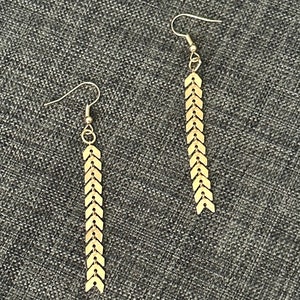 Golden Chevron Arrow Chain Earrings | Elegant | Versatile | Timeless | Durable & Affordable