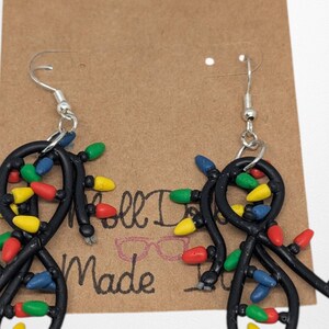 Christmas lights polymer clay earrings