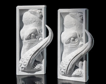 Sujetalibros Kraken impreso en 3D: decoración de pared náutica