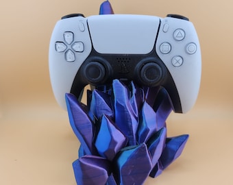 ゲーム用クリスタル コントローラー ホルダー | 3D プリント ゲーマー ストレージ | コントローラーとクリスタルの目を引くデザイン