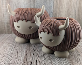 Highland Cow Plant Pot | Animal planter | Succulent | Indoor flower pot