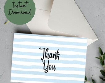 Thank You Printable Card, Instant Download