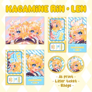 Kagamine Rin Len - Hologram Ticket/Badge/A6 Print