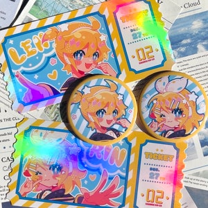 Kagamine Rin Len - Hologram Ticket | Badge | A6 Print