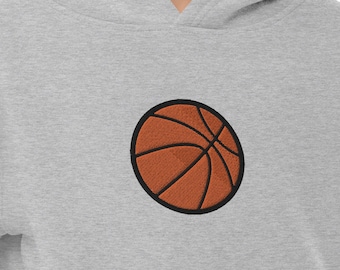 Kids Embroidered Basketball Hoodie, Basketball Sweatshirt, Boys Basketball Hoodie, Girls Basketball Hoodie, Basketball Sweatshirt