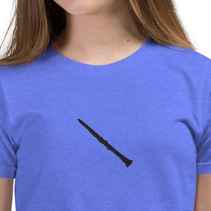 Jugend besticktes Klarinetten-T-Shirt, Jugend-Klarinetten-Shirt, Jugend-Band-Shirt, Klarinetten-Geschenk, Klarinettenspieler-Geschenk, Klarinetten-Shirt