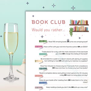 読書クラブ ゲーム - どちらを選ぶ？これかあれか、印刷可能な読書グループ ディスカッション アクティビティ、読書クラブ、読書グループ、ワイン クラブ向けゲーム