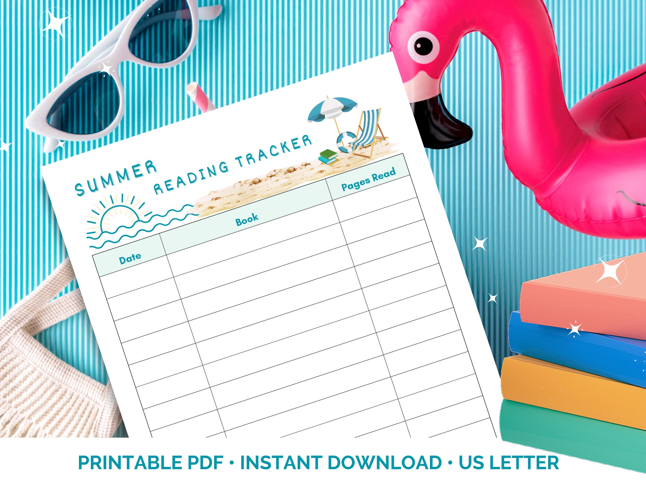 Seaside Summer Reading Tracker: Printable Book Log (US Letter) (digital ...