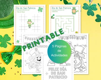 Zweisprachige St. Patrick's Day Spiele: Spanisch Kinderaktivitäten (druckbar)