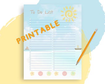Ocean Breeze To Do List: Coastal Printable Stationary (PDF)