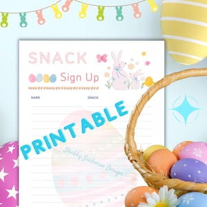 Easter Snack Signup Sheet: Printable Party Sign-Up (PDF)
