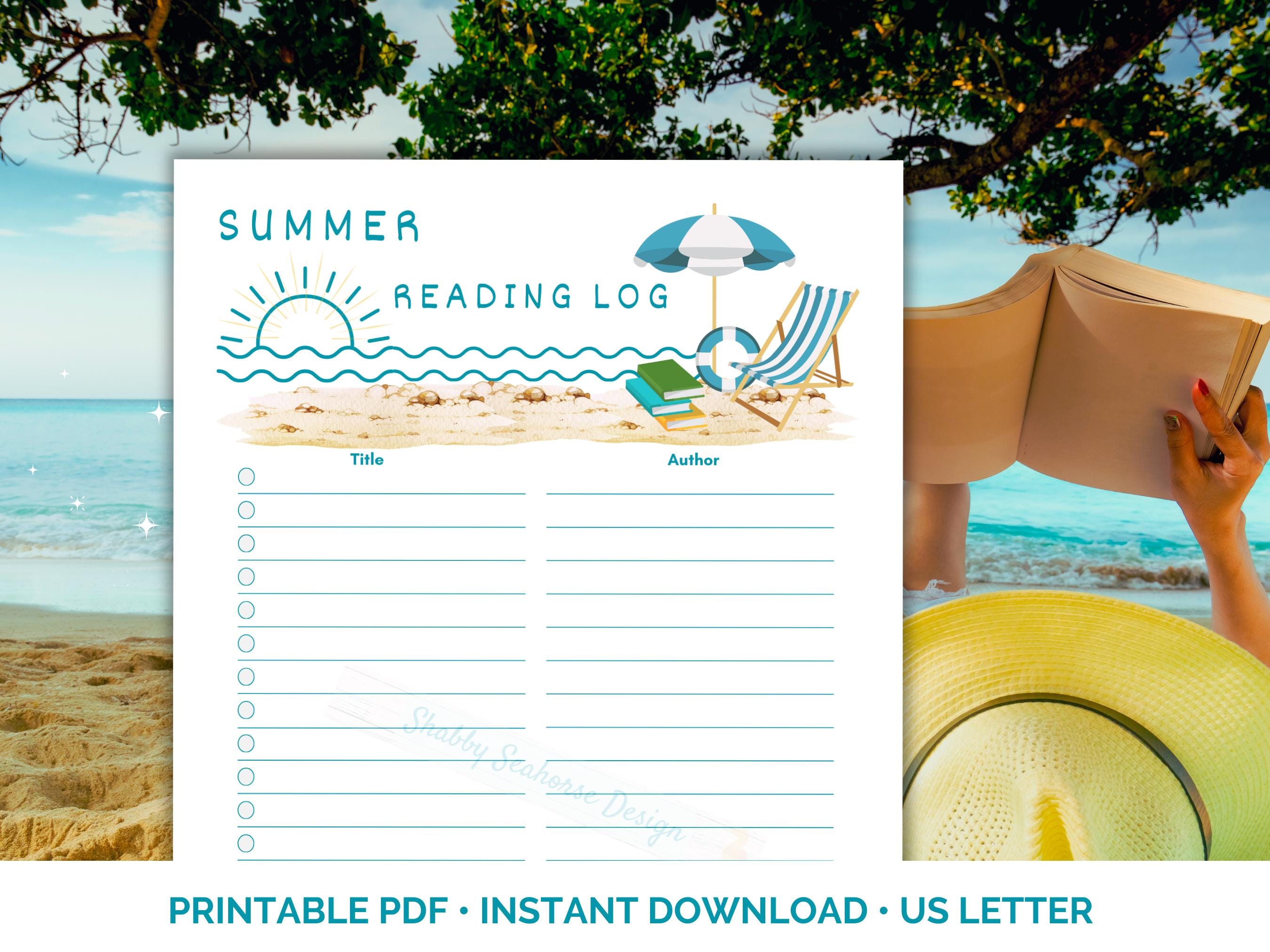 Seaside Summer Reading Log: Printable Book Tracker (US Letter) - Etsy