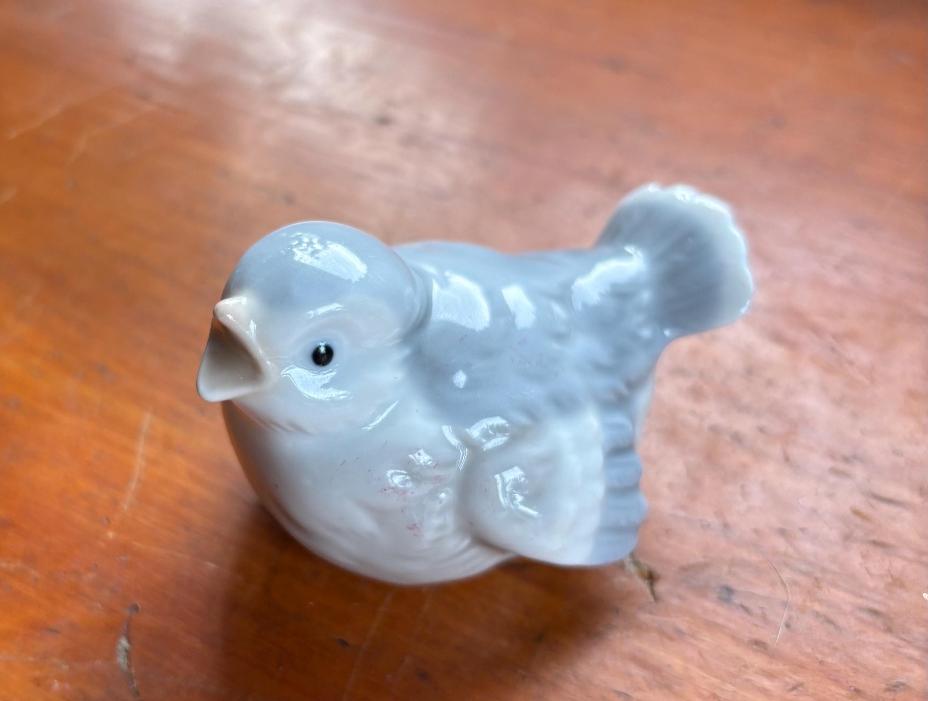 Otagiri Blue Grey and White Bird Figurine Made in Japan Retro Bird Decor