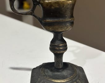 Vintage Brass Candle Snuffer Scissor Holder | Wall Hook Accessory