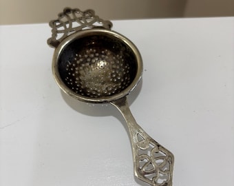 Antique Tea Strainer, Ornate Metal Tea Infuser, Unique Collectible Kitchen Decor, Vintage Tea Accessory