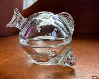 Vintage Glass Fish Trinket Box Anchor Hocking Made in USA - Etsy