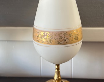 Vintage Ormolu Gilt Opalescent Glass Vase on Bronze/Brass Pedestal – 12 Inches